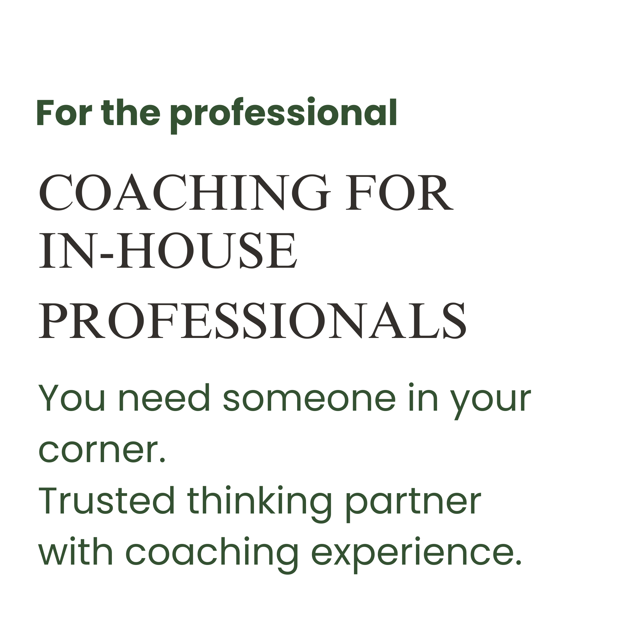 Coaching for In-House Sustainability Professionals